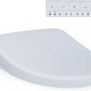 TOTO WASHLET+ S7 Electronic Bidet Toilet Seat with EWATER+ Bowl and Wand Cleaning and Contemporary Lid, Elongated, Cotton White - SW4726AT40#01