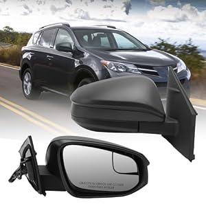 Right Passenger Side Mirror Compatible with Toyota RAV4 2016 2017 2018 Manual Folding Power Non-Heated with Blind Spot 3P Replace TO1320345#879400R210