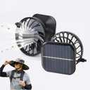 Solar Fan Replacement - Mini Solar Fan for Hat with Fans, Lightweight & Rechargeable USB Portable Cooling Fans for Outdoor Camping, Hiking, Fishing (2pcs)