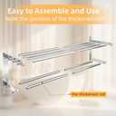 Towel Racks for Bathroom 24 inch, 2 Tier Bathroom Shelf with Double Towel Bar, Stainless Steel Wall Mounted Towel Rack with Shelf for Bathroom Towels Storage, Brushed Nickel