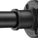 BRIOFOX Industrial Shower Curtain Rod - 2-in-1 Design Tension Curtain Rod - Never Rust Non-Slip 43 to 72 Inch Stainless Steel, Matte Black Window Curtain Rod