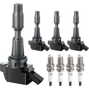 Ignition Coil Pack and Spark Plug fit for 2.4L 2.4 2016 2017 2018 2019 2020 Hyundai Santa Fe Sport Sonata Tucson Kia Optima Sorento Sportage, UF-764, Set of 4