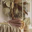 110 Pieces Dried Pampas Grass Decor Bulk, Dried Palm Spears Bunny Tails Pampas Reed Grass Dried Palm Leaves Dried Flower Bouquet for Wedding Boho Home Decor