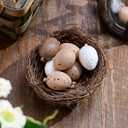 Valery Madelyn 36Pcs Easter Eggs Ornaments for Small Tree Decorations, 1.57" Neutral Beige White Plastic Easter Eggs Bulk, Shatterproof Decorative Hanging Egg Decorations Spring Party Decor