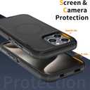 2 x for iPhone 15 Pro Case [Compatible with MagSafe], Heavy Duty Shockproof 3-Layer Full-Body Protection Rugged Cover, Drop-Resistant and Wireless Charging Friendly (Black, iPhone 15 Pro)