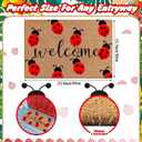Ceenna Summer Ladybug Welcome Doormat Ladybug Coir Doormat with Non Slip Backing Summer Mat Front Porch Rugs for Home Entrance Anniversary, 16 x 24 Inches