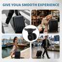 2Pcs Luggage Suitcase Wheels,Only Compatible with DELSEY Carry-On Plus 21 Inch,luggage wheels replacement with Screws/screwdriver,360 Rotation Spinner Wheel,Mute Double Row Swivel Wheel(Black)