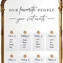 1 Pcs Wedding Seating Chart Decal Our Favorite People Mirror Stickers, Removable Letters Decals, 25 Wax Seal Stickers, 25 Cotton Watercolor Paper for Mirror Sign Wedding Decor (Black)