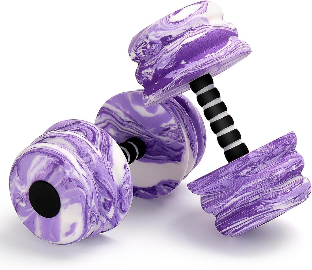 Aquatic Exercise Dumbbells, Water Dumbbells, 2PCS Foam Barbells for Men Women Water Workouts (Purple+White)
