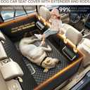 Back Seat Extender for Dogs, PVC Rods Support and Hard Bottom Car Seat Cover for Dogs, Heavy Duty Dog Car Seat Cover for Back Seat, Dog Hammock for Car, Waterproof Pet Bed For Car, SUV, Truck