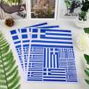 QQSD Greece Flag Sticker Greek Decal in Multiple Sizes, 3 Pack, 11.7 x 8.3 Inches