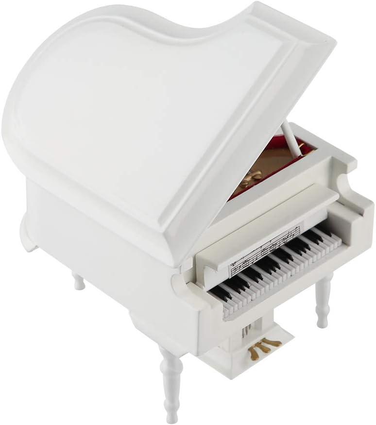 White Piano Toy, with Bench and Case Musical Model Miniature Piano Model, Mini Decoration Furniture Accessories for Birthday Gift Toys
