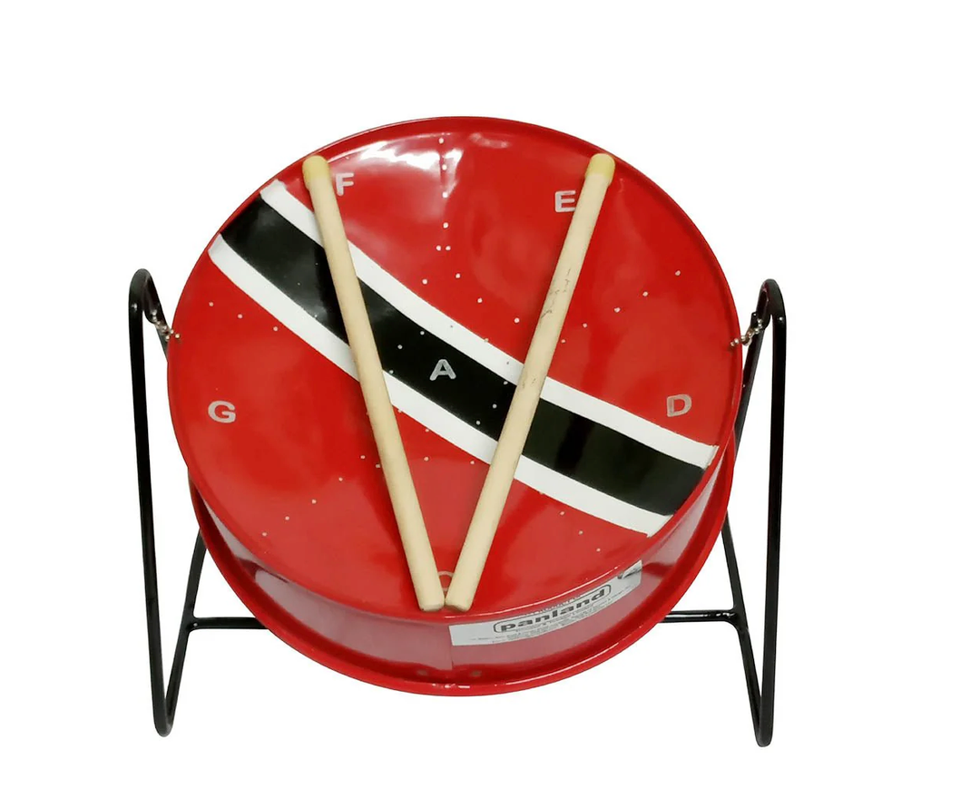 Miniature Steelpan (Steel Drum) 9 Inch Diameter 9 Notes with Easy Instructions for Beginners (PITIPAN) - Red