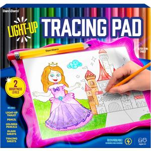 Light Up Tracing Pad for Kids - Arts & Crafts Writing Drawing Tracer Board, Craft Kit for Girls & Boys Ages 6-12 - Birthday Toys Gifts Ideas for Girl or Boy 6+ Year Old Gift Toy - 6 7 8 9 10