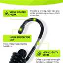 8-Pack Bungee Cords with Hooks & Carabiners - 24 Inch Bungee Rope (4 Hooks + 4 Carabiner Clips) - Heavy Duty Elastic Stretch Cords for Kayaking, Camping, Truck, Tarp, Gear Tie Down - Black