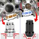 M12x1.5 Lug Nuts, 16pcs 6 Spline LugNut with Socket for Polaris RZR, ATV 12x1.5 Black Wheel LugNuts for Ranger XP 900/1000 Can Am X3 Honda Pioneer 1000 General RZR Turbo/Turbo S on UTV's Wheels