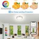 DLLT 2Pack Flush Mount LED Ceiling Light: 13 Inch 5CCT (3000K-6000K) & Dimmable Ceiling Light Fixtures for Bedroom Hallway - 24W Modern Brushed Nickel Super Bright Kitchen Lighting Fixtures Ceiling