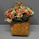 Farmhouse Wall Decor Basket - Cottage Core Decor - Small Hanging Basket with Artificial Flowers,Room Decor Wall Baskets, Baskets Wreaths for Front Door, Spring Decoration