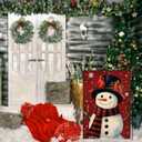 Snowman Christmas Garden Flag 12x18 Double Sided, Welcome Xmas Winter Yard Flag for Outside Farmhouse Decor