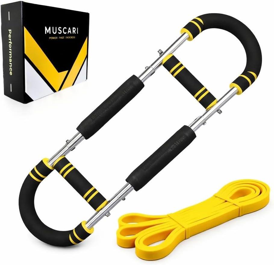 Muscari Twister Arm Trainer - Chest Workout Equipment, Arm Chest Trainer for Men, Arm Workout Equipment Bar with Workout Videos Included