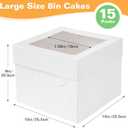 15Pcs 10x10x8 Inch Tall Cake Boxes with Clear Window & Cake Boards - Sturdy White Bakery Boxes with Scalloped Edge for Layer, Wedding, Birthday Cakes - Secure Transport for Professional & Home Bakers