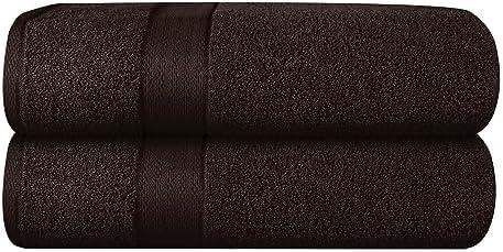 GLAMBURG 700 GSM Premium 2-Pack Oversized Extra Large Bath Sheet Set - 100% Combed Cotton - 2 Bath Sheet 35x70 - Luxury Hotel & Spa Quality - Durable Ultra Soft Highly Absorbent - Chocolate Brown