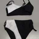Girls Swimsuits Bikini Set 2 Pieces Color Block Bikini with Adjustable Shoulder Strap Girls Bathing Suit 9-10 Y