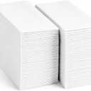 100-Pack Linen-Feel Guest Towels, 12" x 17" Cloth-Like White Paper