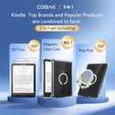 CoBak 3 in 1 Magnetic Clear Case with Ring Grip & Anti-Glare Screen Protector for 7" Kindle Paperwhite 2024 (12th Gen) & Colorsoft, Compatible with iPhone MagSafe, for Belkin/Anker Wireless Charging.