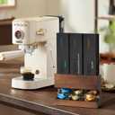 Walnut Wood Pod Dispenser Designed for Nespresso Vertuo Capsules, Freestanding Countertop Pods Rack, Coffee Pods Holder for Home or Office Kitchen Counter, Dispenses 3 Coffee Flavors