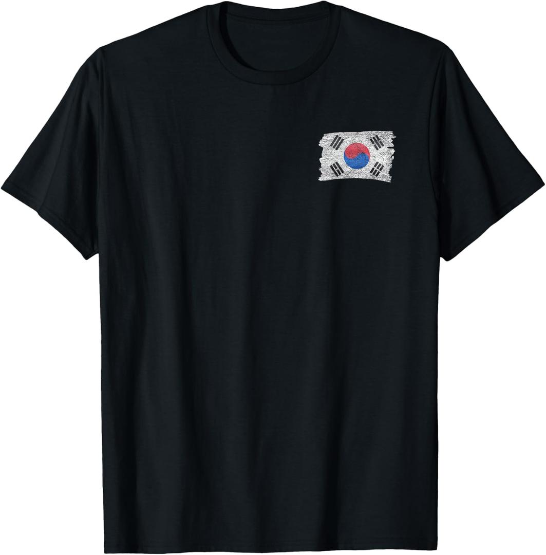 South Korea Korean National Flag Soul T-Shirt (S, Black)