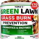 Dog Urine Neutralizer for Lawn - 170 Chews - Advanced Grass Green Savers for Dog Urine - Canine Pee Grass Neutralizer Supplement - Green Lawn Treats with Probiotics and Digestive Enzymes