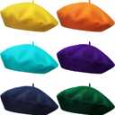 Blulu 6 Pieces Women Wool Beret Hat French Style Beret Beanie Cap Solid Color Winter Hat
