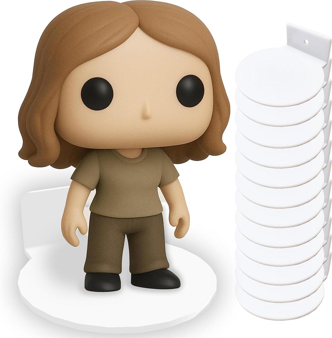 12-Pack White Acrylic Display for Pop Figure Shelves - Suitable for Boxed and Unboxed Figures - 4-Inch Vinyl Figure Wall Display - Action Figure and Pop Vinyl Display Case - 3 Inch Diameter