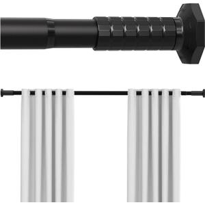 Shower Curtain Rod Tension No Drilling, Adjustable 51-128In,Black