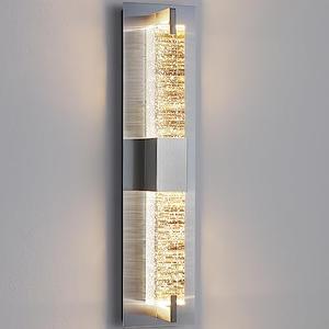 WOSHITU LED Wall Sconce Light: 19 Inch Nickel Modern Sconces Wall Lighting 3000K Dimmable Crystal Wall Lamps Indoor Bathroom Sconce Wall Mount Light Fixtures for Living Room/Bedroom/Hallway