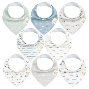 KeaBabies 8-Pack Organic Baby Bandana Bibs for Boys, Girls - Super Absorbent Triangle Baby Bibs for Drooling and Teething Infant, 100% Cotton Extra Soft for Newborn, Infant 0-36 Months (Vessels)