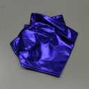 Women's Shiny Metallic Booty Shorts Rave Festival Dance Bottoms for Costume, Medium, Blue