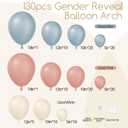 Gender Reveal Balloon Garland Arch Kit, 130pcs Dusty Pink and Blue Balloons Arch for Boho Neutral Theme Baby Shower Birthday Gender Reveal Decoration
