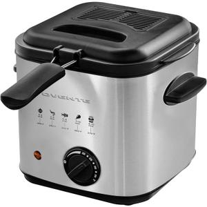 OVENTE 1.5L Electric Deep Fryer with Viewing Lid, Adjustable Temperature, Removable Basket, Cool-Touch Handle, 800W Stainless Steel, Easy to Clean, Silver FDM1501BR