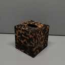 S Forever Home Decor Cube Tissue Box Holders PU Leather Square Tissue Box Cover (Leopard)
