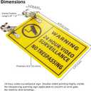 24 Hour video surveillance sign 2025 upgrade,No Trespassing Private Property Sign Double-Sided Printing Highly Visible Reflective, Waterproof, Weatherproof and Fade Sturdy Signage (Yellow)