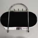 Shinpuru Metal Jewelry Organizer Stand & Key Holder Tray with Acrylic Base, Key Stand and Jewelry Tray with 5 Hooks, Perfect Key Bowl, Valet Key Tray, Ring Holder, Jewelry Dish (Silver Black)