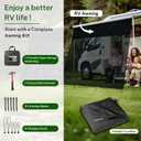 RV Awning Sun Shade Screen with Zipper 8'X9'3" Fit for 10' Awning | Mesh Oxford RV Awning Shade Motorhome Camping,Universal Trailer RV Shade Screen for Awning with Kits,Improve Shadow Privacy