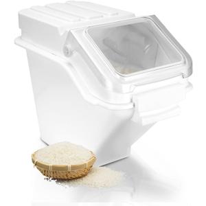 Flour Bin,25 lb Stackable Kitchen Ingredient Storage Container with Lid - Food Pantry Organizer for Flour, Sugar, Rice, Baking,Dog Food Supplies (25lb)