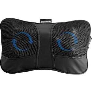 Brookstone - Shiatsu Neck & Back Massager with Heat, Deep Kneading Massage Pillow for Neck, Shoulders, Back & Legs, Portable Electric Massager for Home, Office & Car
