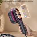 Travel Steamer for Clothes Portable: 2-in-1 Handheld Garment Steamer Iron, 15s Heat Up, 5 Adjustable Steam - 1200W, 110-120V, Large Ceramic Panel, Home & Business Travel, Elegant Pink