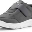  FitVille Diabetic Shoes for Men Extra Wide Width, Swollen Feet Shoes for Diabetics Pain Relief(Grey, 8.5 Extra Wide)