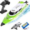 RC Boat-Remote Control Boat for Adults-High Speed 35+ KPH for Pool-Toys for Ages 8-13 (Green), 18 inches x 4 inches x 5 inches