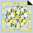 31.5 x 31.5 Yellow Lemon American Mahjong Mat with Rules, No Creases, Ships Rolled, and 4 Racks with Pushers, Non-Slip Noise Reduction Gaming Mat Set for Mahjong Poker Board Games Dominoes